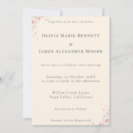 ホワイトペタル ミニマリスト 結婚式 招待状