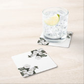 ホワイトペチュニアコースター スクエアペーパーコースター (インサイチュ)