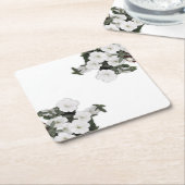 ホワイトペチュニアコースター スクエアペーパーコースター (アングル)