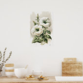 ホワイトペチュニアスフラワーアートプリントポスター ポスター (キッチン)