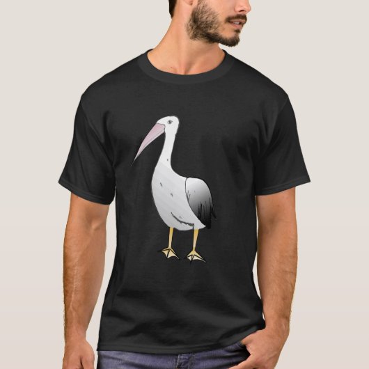 ホワイトペリカンの鳥の恋人海鳥オーストラリアのペ Tシャツ (正面)