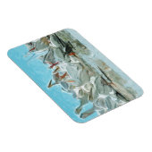 ホワイトペリカンズと黒の友人抽象芸術 マグネット (右側)