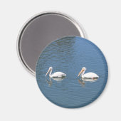 ホワイトペリカン磁石2個 マグネット (正面/裏面)