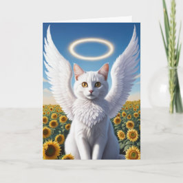ホワイトペルシャ猫の天使 慰霊カード カード