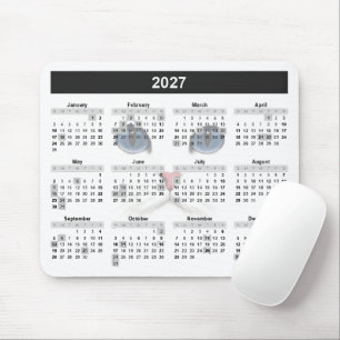 ホワイトペルシャ猫 2027年 カレンダー   マウスパッド