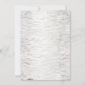 ホワイトペーパービーチの樹皮の素朴な木の結婚式 招待状 (裏面)