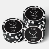ホワイトホエールテール（黒） ポーカーチップ (積み重ね)