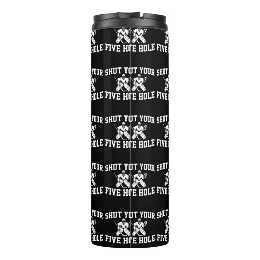 ホワイトホッケーゴアリー5つの穴を閉める タンブラー (裏面)