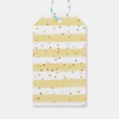 ホワイトホットエアバルーンジャングル動物金ゴールドグリッター ギフトタグ (裏面)