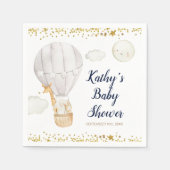 ホワイトホットエアバルーンジャングル赤ちゃんシャワー スタンダードカクテルナプキン (正面)