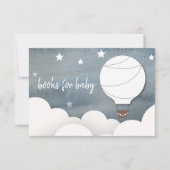 ホワイトホットエアバルーンニュートラルベビーブックリクエスト 招待状 (正面)