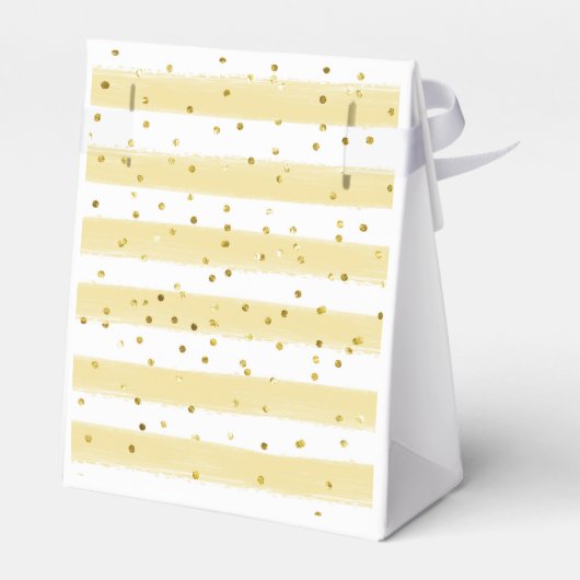 ホワイトホットエアバルーン赤ちゃんシャワー金ゴールドグリッター フェイバーボックス (裏面サイド)