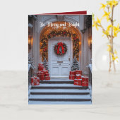 ホワイトホリデードアフォトリースアーチレッド金ゴールド カード (黄色い花)