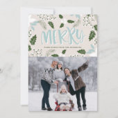 ホワイトホリーボタニカルホリデーフォトカード シーズンカード (正面)