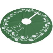 ホワイトホリー離れズジョイ・スクリプト・クリスマス ブラッシュドポリエステルツリースカート (アングル)