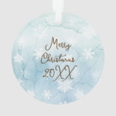 ホワイトホースかわいらしファームクリスマスパーソナライズされた オーナメント (裏面)