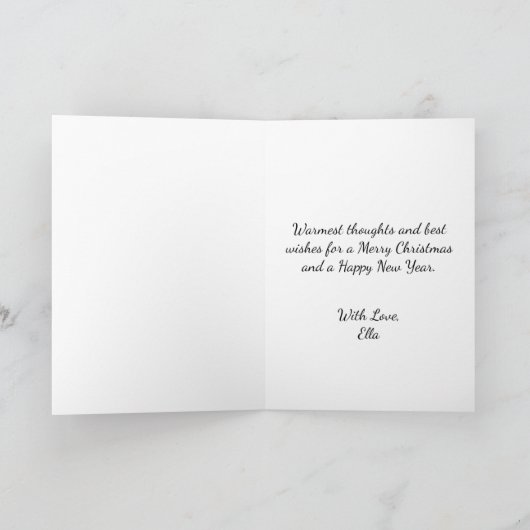 ホワイトホースかわいらしファームクリスマスパーソナライズされた カード (内部)