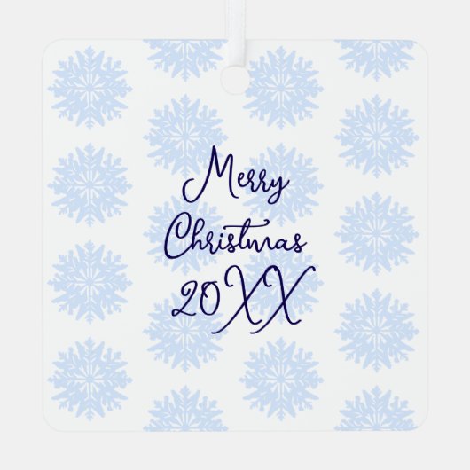 ホワイトホースかわいらしファームクリスマスパーソナライズされた メタルオーナメント (裏面)