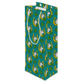 ホワイトホースと黄金の馬靴、シャムロックパターン ワインギフトバッグ (裏面アングル)