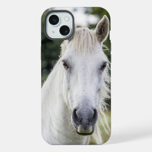 ホワイトホースの顔電話ケース iPhone 15 PLUSケース