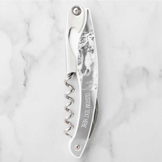 ホワイトホースウェイターのコルクカスタムスクリューと文字 ソムリエナイフ (正面)