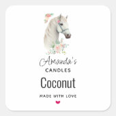 ホワイトホースエレガントボホフローラキャンドルビジネス スクエアシール (正面)