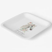 ホワイトホースエレガントボホフローラ誕生日 ペーパープレート (傾斜あり)