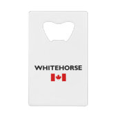 ホワイトホースカナダ国旗のライトカラー クレジットカード栓抜き (正面)