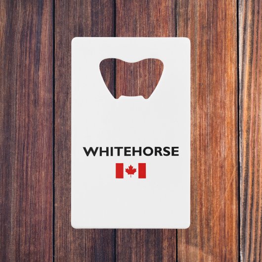 ホワイトホースカナダ国旗のライトカラー クレジットカード栓抜き