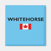 ホワイトホースカナダ国旗のライトカラー マグネット (正面)