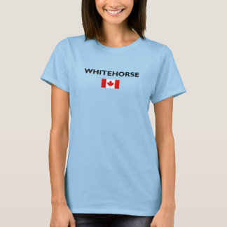 ホワイトホースカナダ国旗のライトカラー Tシャツ