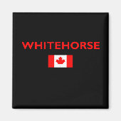 ホワイトホースカナダ国旗の濃い色 マグネット (正面)