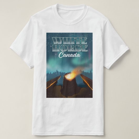 ホワイトホースカナダ旅行ポスター Tシャツ (デザイン正面)