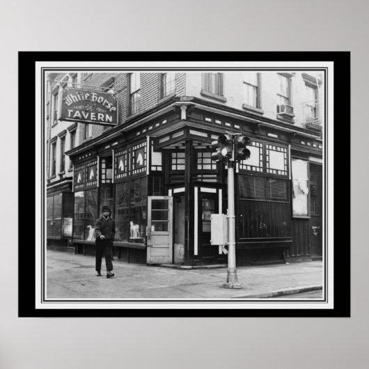 ホワイトホースタバーンNYCヴィンテージB&W 16 x 20 ポスター (正面)