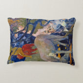 ホワイトホースバイポールゴーギンヴィンテージファインアート アクセントクッション (裏面)