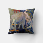 ホワイトホースバイポールゴーギンヴィンテージファインアート クッション (裏面)