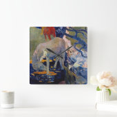 ホワイトホースバイポールゴーギンヴィンテージファインアート スクエア壁時計 (ホーム)