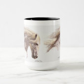 ホワイトホースペガサススタリオンファインアートマグ マグカップ (中央)