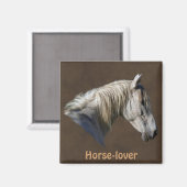 ホワイトホースポートレートオンレザールックBG マグネット (正面/裏面)