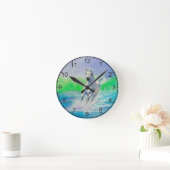 ホワイトホースランニングのビーチ時計 ラウンド壁時計 (ホーム)