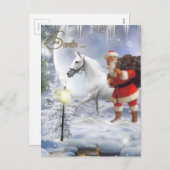 ホワイトホース付きサンタクロース シーズンポストカード (正面/裏面)