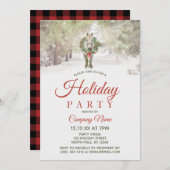 ホワイトホース企業のホリデークリスマスパーティー 招待状 (正面/裏面)