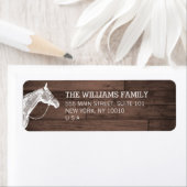 ホワイトホース素朴ブラウンウッド差出人住所ラベル ラベル (インサイチュ)