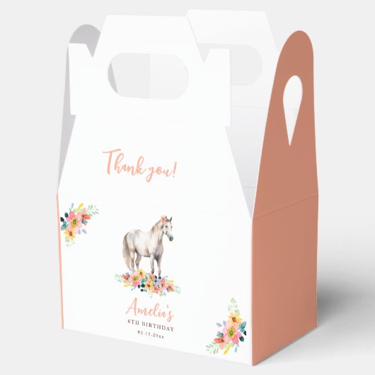 ホワイトホース誕生日パーティーフローラポニーフェイスボックス フェイバーボックス (オープン)