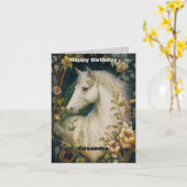 ホワイトホース誕生日 カード (黄色い花)