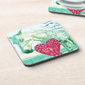 ホワイトホース赤いハートバレンタイン コースター (左側)