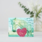 ホワイトホース赤いハートバレンタイン シーズンポストカード (スタンド正面)