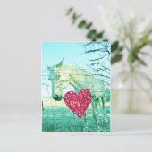 ホワイトホース赤いハートバレンタイン シーズンポストカード (スタンド正面)