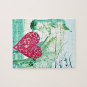 ホワイトホース赤いハートバレンタイン ジグソーパズル (横)