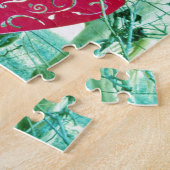 ホワイトホース赤いハートバレンタイン ジグソーパズル (側面)